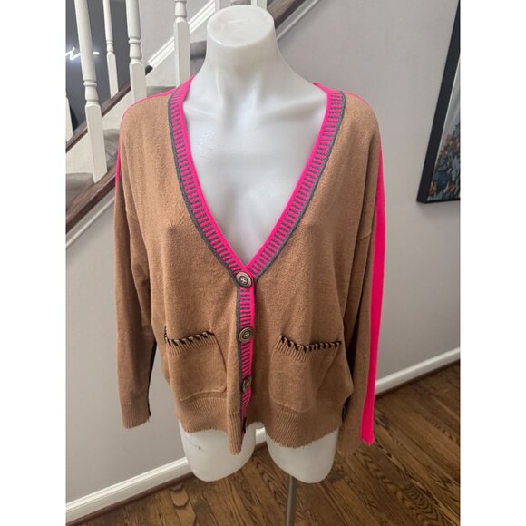 Lisa Todd Pocket Pleaser Colorblock Button-Down Cardigan Size Large - Picture 3 of 5